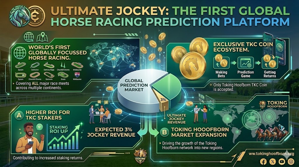 Ultimate Jockey: the first global horse racing prediction platform — TKC coin ecosystem, higher ROI for stakers, market expansion